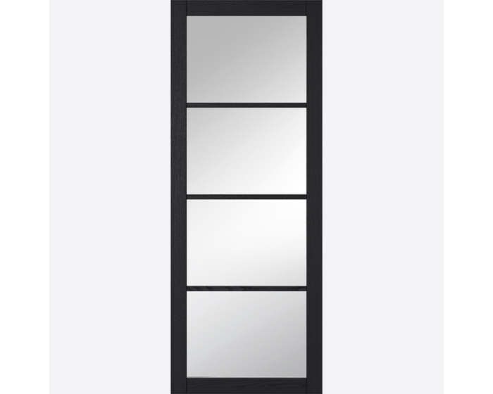 Soho 4P Dark Charcoal Clear Glazed Internal Door