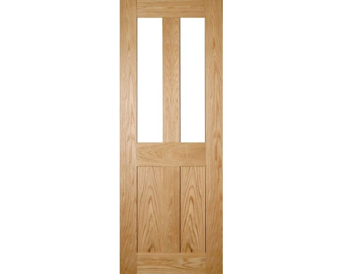 Eton Internal Unfinished 4 Flat Panel Glazed Oak Door