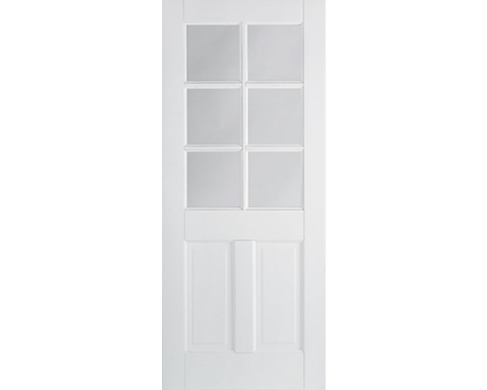 Canterbury 4 Panel Half Glazed 6L White Primed Door