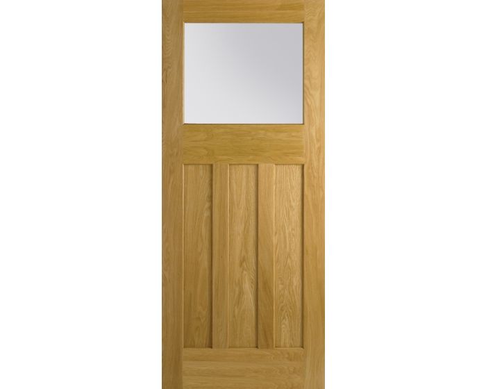 DX30 1930's Style Oak Glazed Door