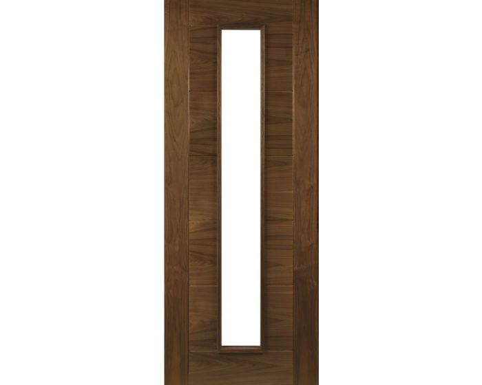 Seville Prefinished Glazed Walnut Fire Door