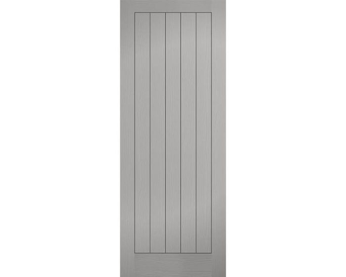 Textured Vertical 5 Panel Prefinished Grey Internal Door