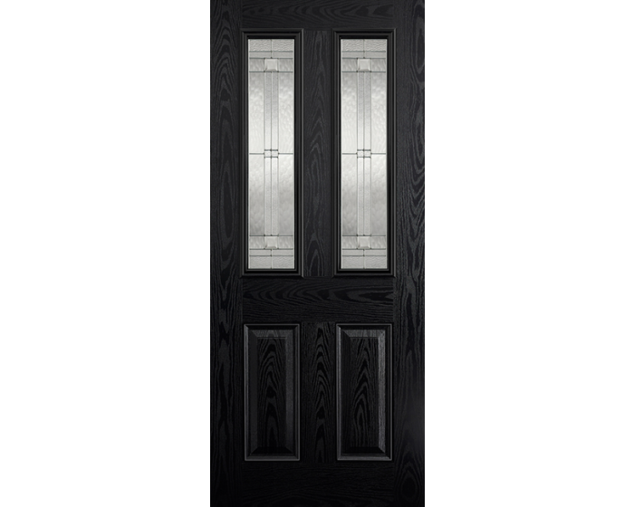 Malton Black 2L Glazed GRP External Door