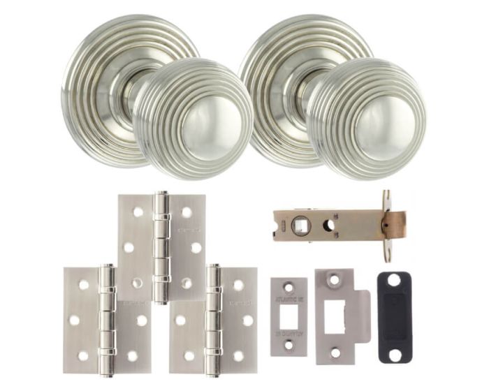 Beehive Door Knob - Polished Nickel Pack