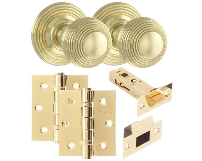 Beehive Knob & Fitting Pack - Polished Brass 
