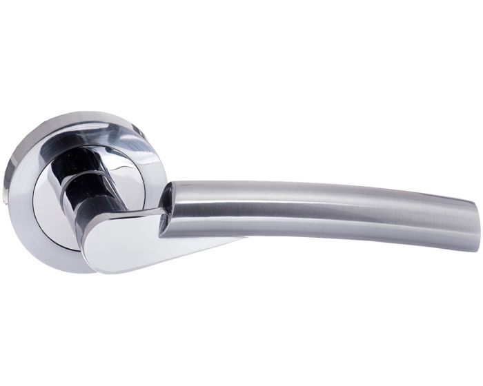 Florida Door Lever Satin Chrome/ Polished Chrome