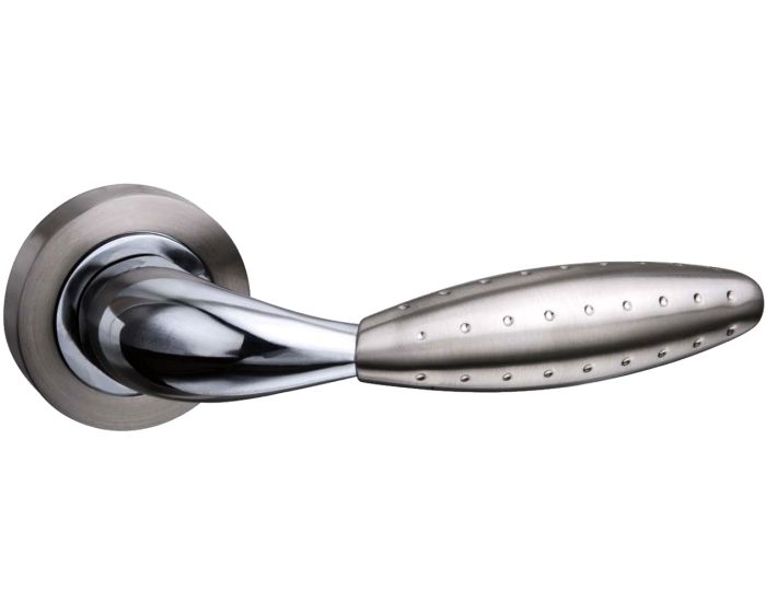 Oran Door Lever - Satin Nickel/Polished Chrome