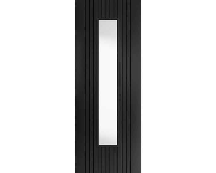 Aria Black Clear Glazed Laminated Internal Door