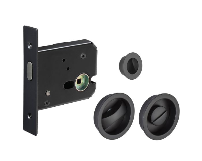 JB Kind Bathroom Door Lock Pack Matt Black