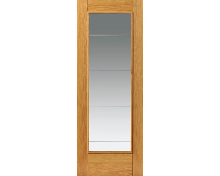 Medina Prefinished Oak Etched Glazed Internal Door