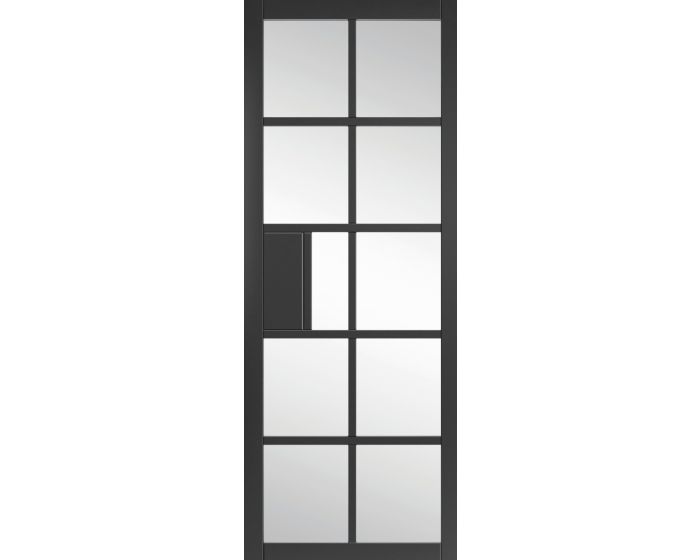 Plaza Black Clear Glass Internal Door