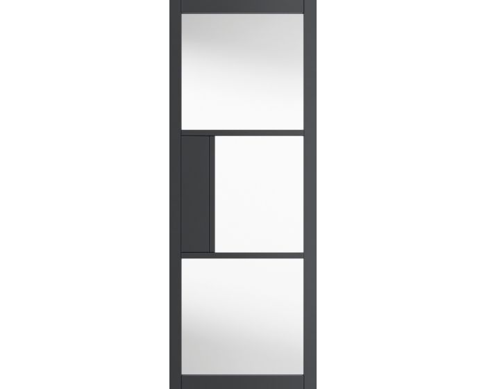 Cosmo Grey Clear Glass Internal Door