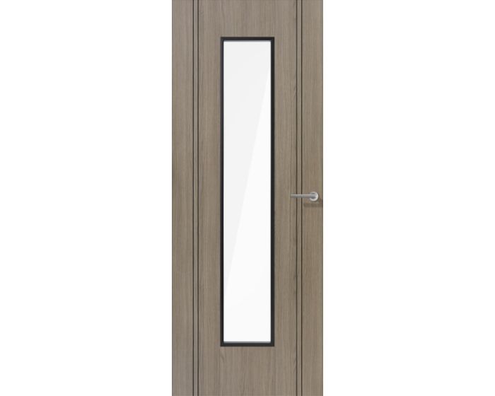 Monaco Light Grey Clear Glazed Laminate Door