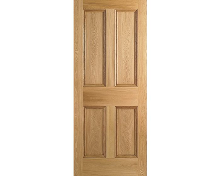 Oak Veneer 4 Flat Panel FD30 Internal Fire Door