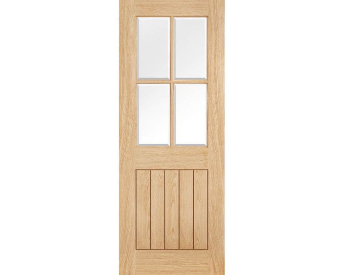 Belize Unfinished Oak 4 Light Glazed Internal Door