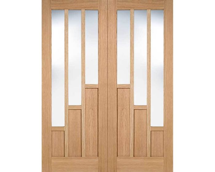Coventry Unfinished Oak Clear Glazed Internal Door Pair