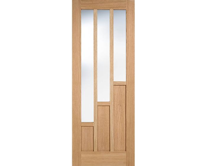 Coventry Prefinished Oak Clear Glazed 6 Panel Internal Door