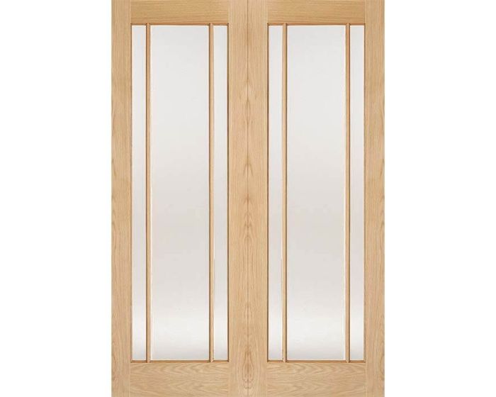 Lincoln Oak Clear Glazed Internal Door Pair