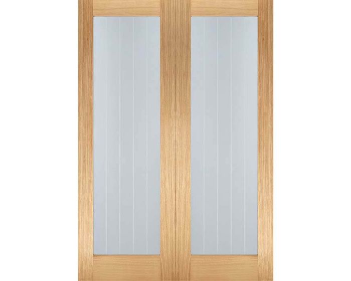 Mexicano Oak Pattern 10 Glazed Internal Door Pair