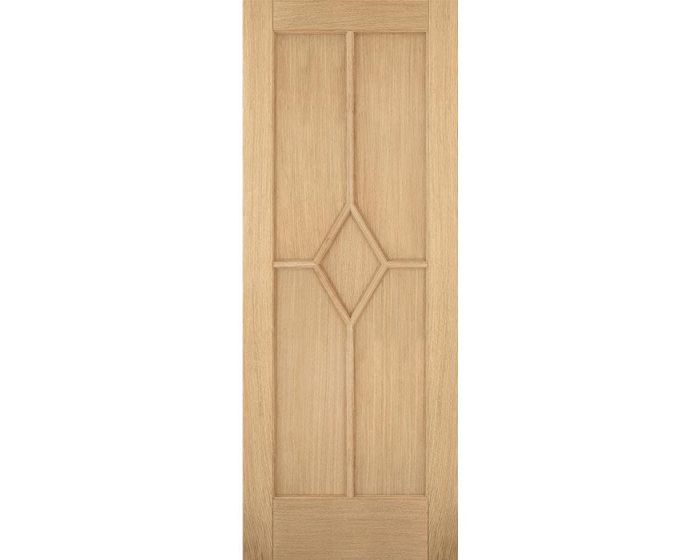 Reims 5 Panel Diamond Prefinished Oak FD30 Fire Door