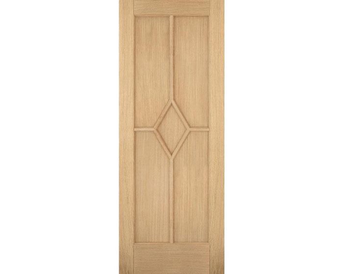 Reims 5 Panel Diamond Prefinished Oak FD30 Fire Door