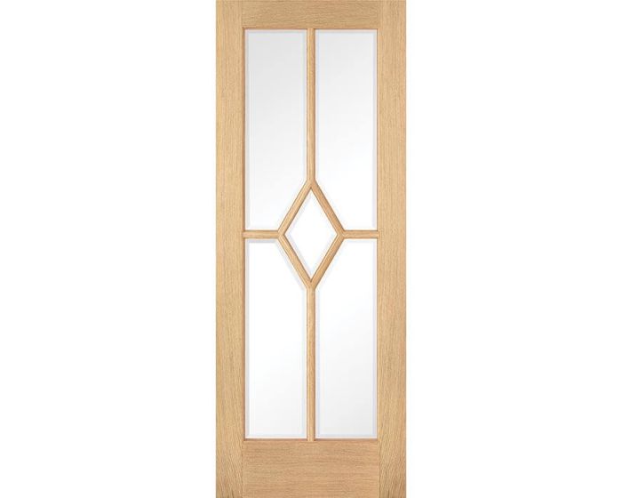 Reims 5 Panel Diamond Prefinished Oak Internal Glazed Door