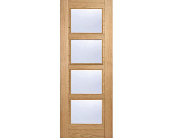 Vancouver Prefinished Oak 4L Glazed FD30 Fire Door