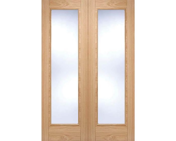 Vancouver Prefinished Oak Clear Glazed Internal Door Pair