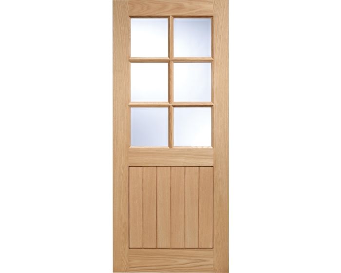 Adoorable Oak 6 Panel Cottage Glazed External Oak Veneer Doors