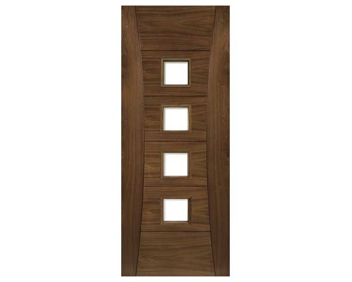 Pamplona Prefinished Glazed Walnut Door