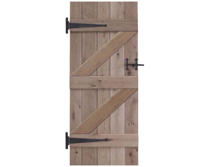 Solid Oak Ledge and Braced Rustic Bead and Butt  Door