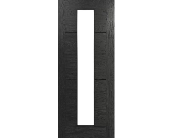 Deanta Seville Brushed Black Oak Glazed Internal Door