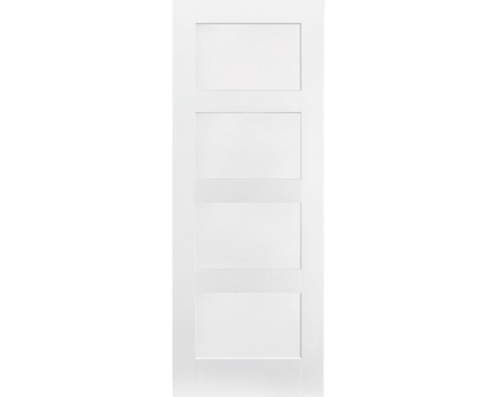 Contemporary 4 Panel Shaker White Primed Fire Door