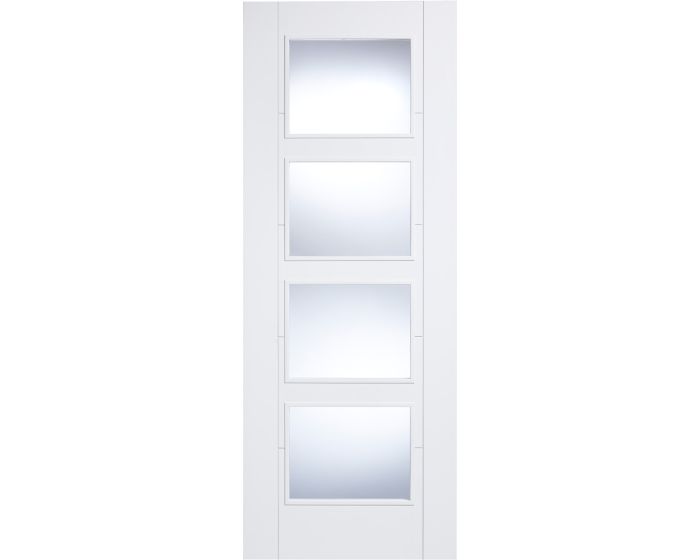 Vancouver 4L Clear Glazed White Primed Internal Door