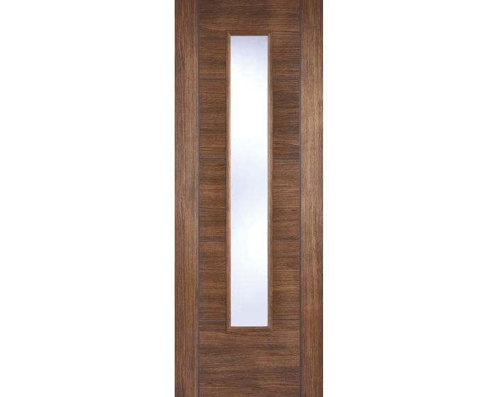 Vancouver Walnut Laminate Clear Glazed Internal Door