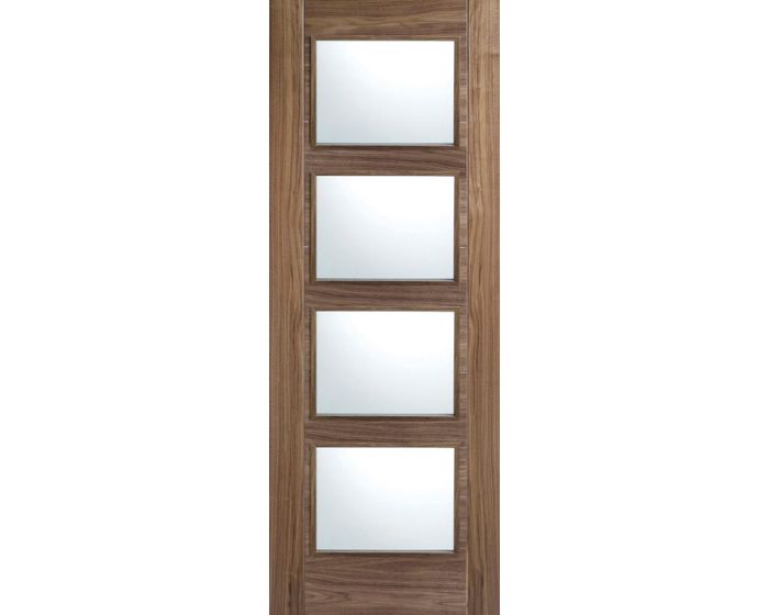 Vancouver Walnut Prefinished 4 Light Glazed Door