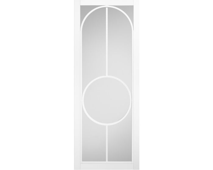 Bowery White Primed Clear Glazed Door