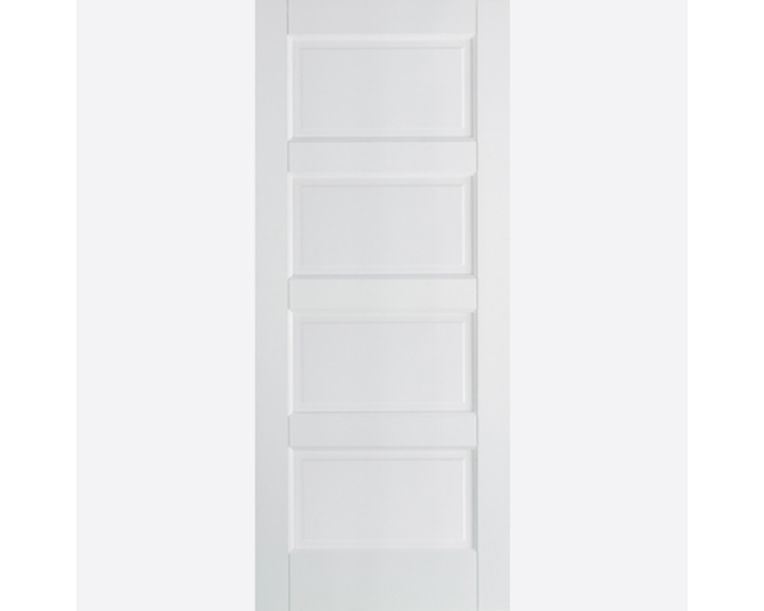Contemporary 4 Panel White Primed Fire Door