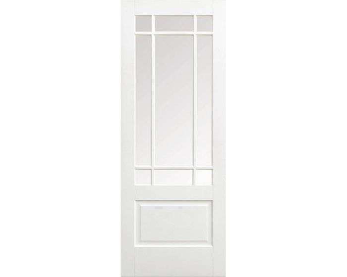 Downham White Primed 9L Clear Glazed Internal Door