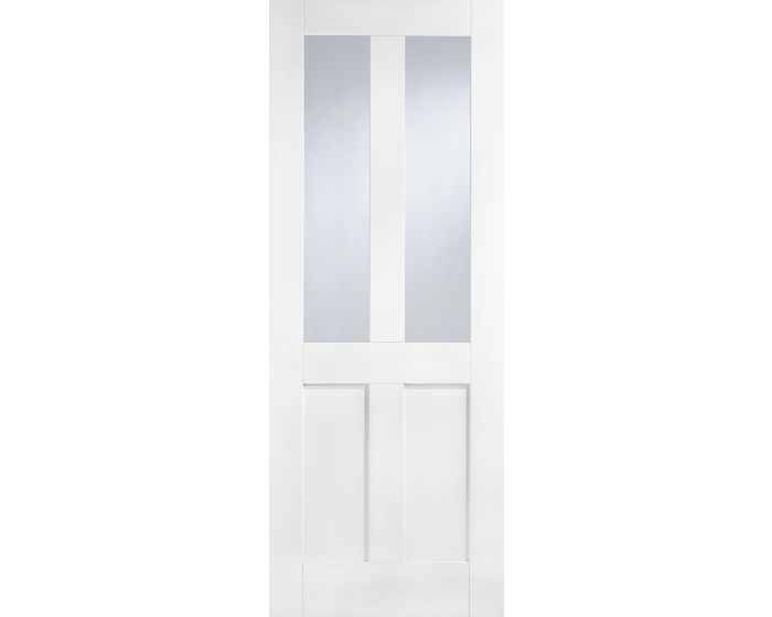 London Flat 4P White Primed Glazed Internal Door