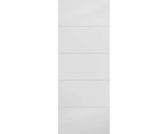 Smooth Four Line White Moulded FD30 Internal Fire Door