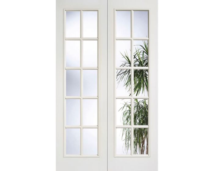 SA Clear Glazed 20L White Moulded Internal Door Pair
