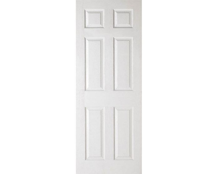 Textured 6 Panel White Moulded FD30 Internal Fire Door