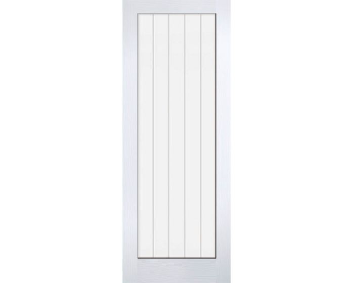 Textured Vertical 1 Light White Moulded Internal Door
