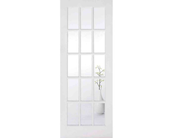 SA Clear Glazed 15L White Primed Internal Door