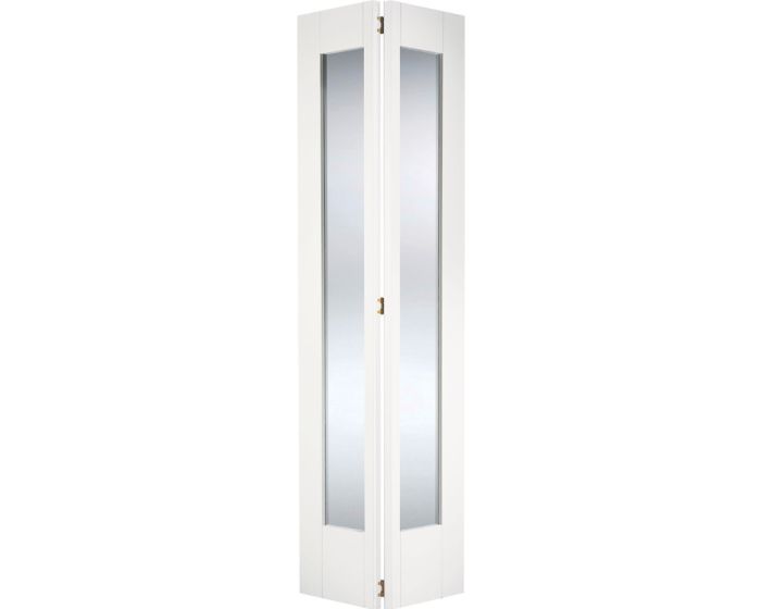 Pattern 10 Glazed White Primed Bi-Fold Door