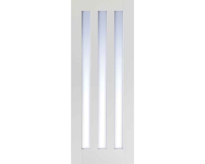 Utah 3 Panel Clear Glazed White Primed Door