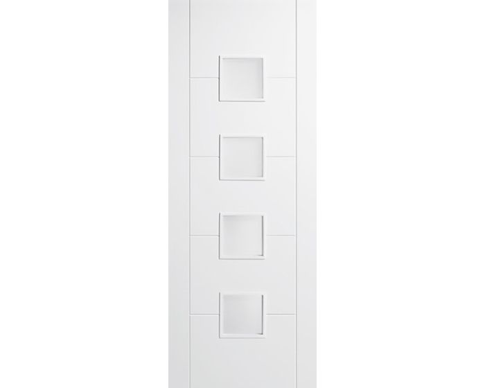 Vancouver 4L Frosted Glazed White Primed Internal Door