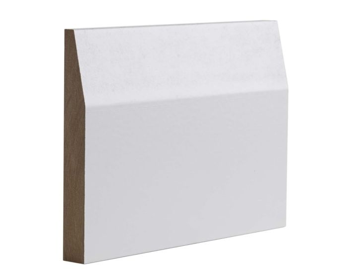 White Primed Half Splayed Skirting Boards Pack Of 4