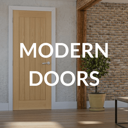 Sleek and Minimalist Modern Oak Door in Urban Home Setting